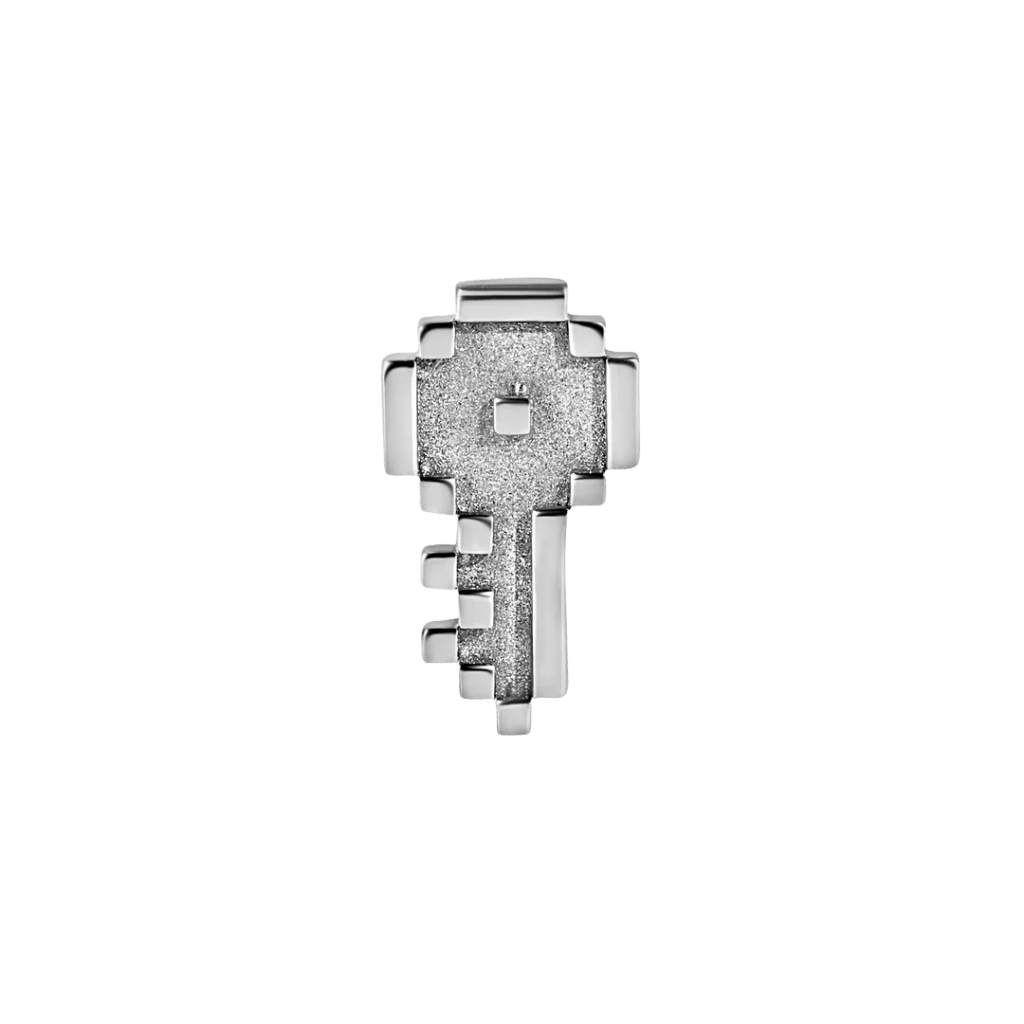 Pixel Key – 14K Gold Threadless/Threaded End - piercing - zone.com