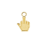 Pixel Middle Finger – 14K & 18K Gold Charm - piercing - zone.com