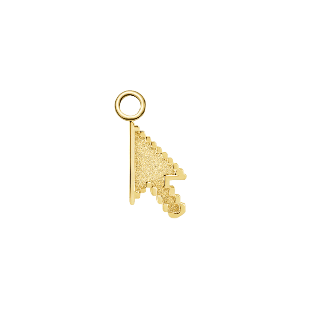 Pixel Mouse Cursor – 14K & 18K Gold Charm - piercing - zone.com
