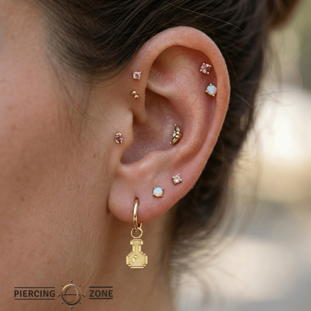 Pixel Potion – 14K & 18K Gold Charm - piercing - zone.com