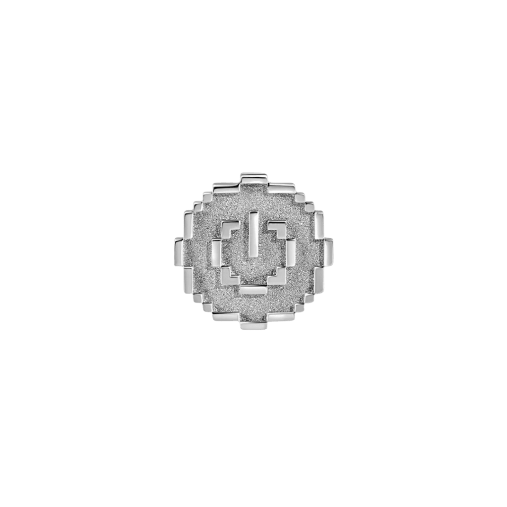 Pixel Power Button – 14K Gold Threadless/Threaded End - piercing - zone.com