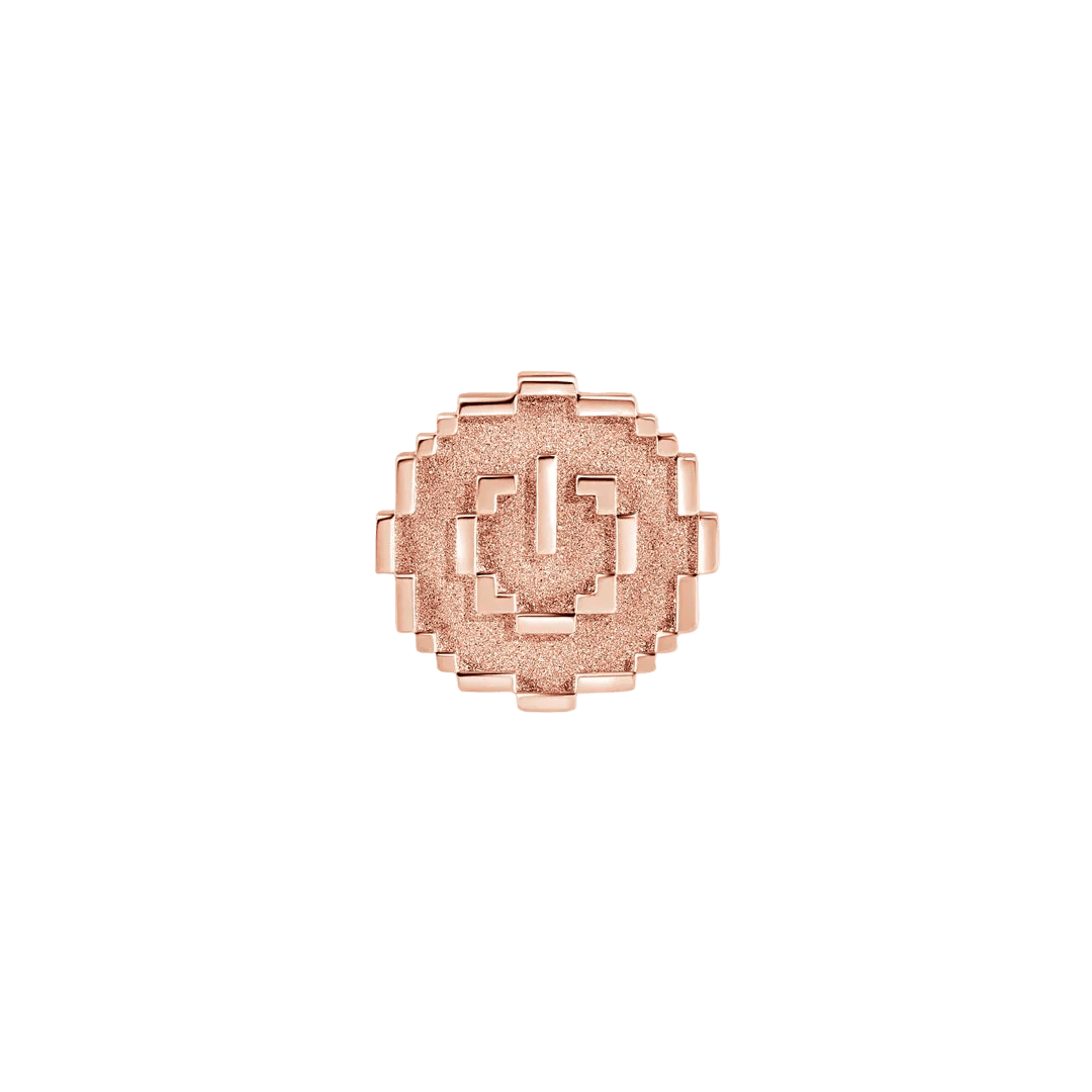 Pixel Power Button – 14K Gold Threadless/Threaded End - piercing - zone.com