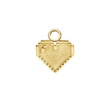 Pixel Shining Heart – 14K & 18K Gold Charm - piercing - zone.com