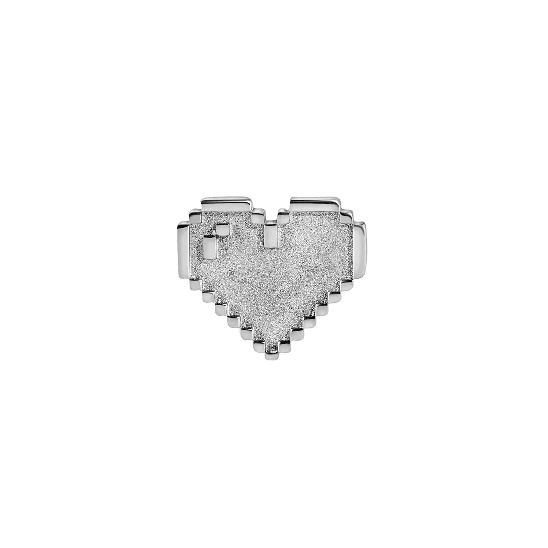 Pixel Shining Heart – 14K Gold Threadless/Threaded End - piercing - zone.com
