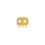 Pixel Skull – 14K Gold Threadless & Threaded End - piercing - zone.com