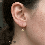 Pixel Skull Charm – 14K Gold Halloween Dangle - piercing - zone.com