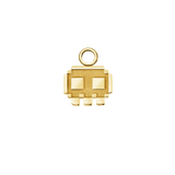 Pixel Skull Charm – 14K Gold Halloween Dangle - piercing - zone.com