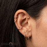 Pixel Star – 14K Gold Threadless/Threaded End - piercing - zone.com