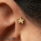 Pixel Star – 14K Gold Threadless/Threaded End - piercing - zone.com