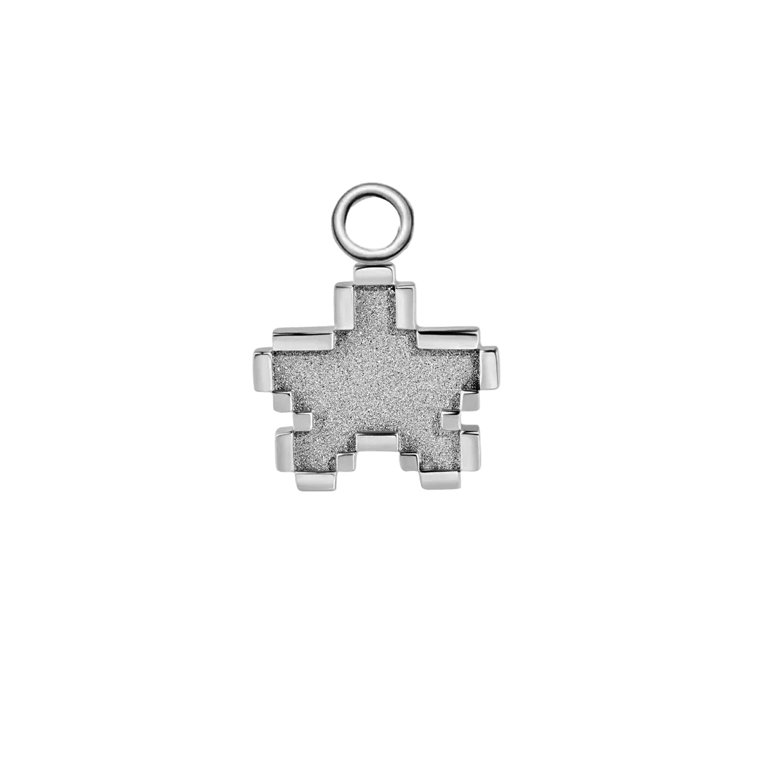 Pixel Star Charm - 14K/18K Gold Charm - piercing - zone.com