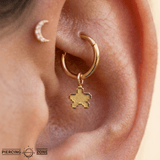 Pixel Star Charm - 14K/18K Gold Charm - piercing - zone.com