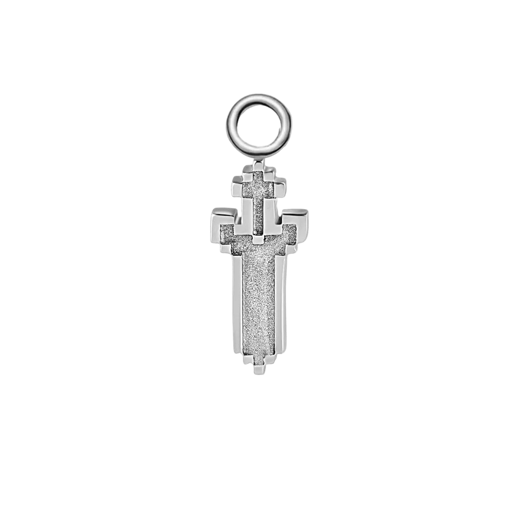 Pixel Sword – 14K & 18K Gold Charm - piercing - zone.com