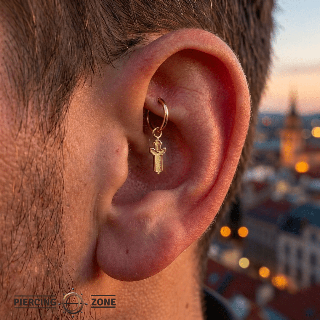Pixel Sword – 14K & 18K Gold Charm - piercing - zone.com