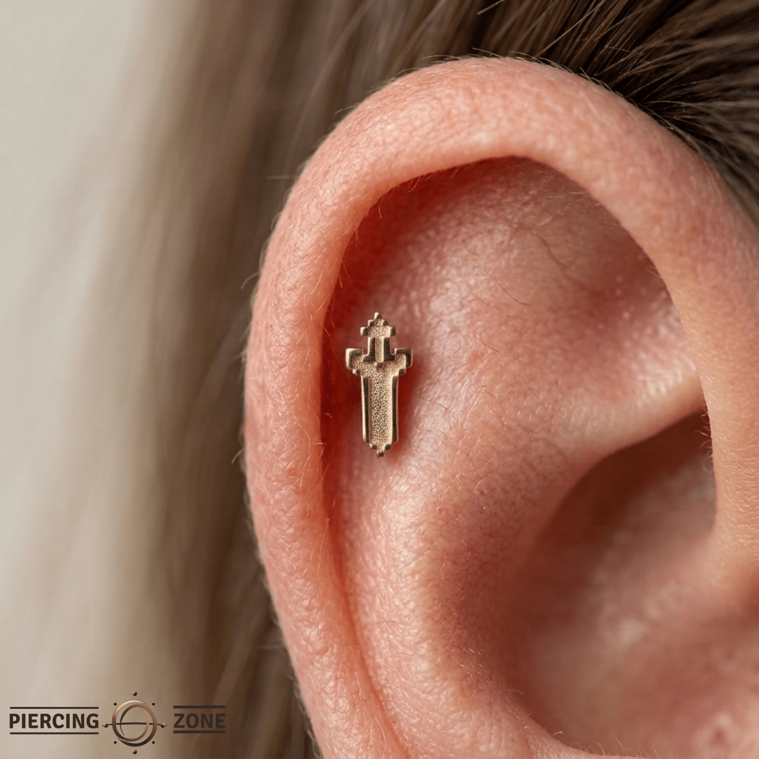 Pixel Sword – 14K Gold Threadless/Threaded End - piercing - zone.com