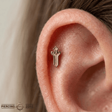 Pixel Sword – 14K Gold Threadless/Threaded End - piercing - zone.com