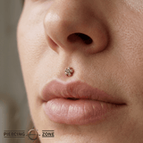 Pixie – Birthstone Floral End – 14K Gold Threadless Jewelry - piercing - zone.com