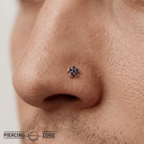 Pixie – Birthstone Floral End – 14K Gold Threadless Jewelry - piercing - zone.com