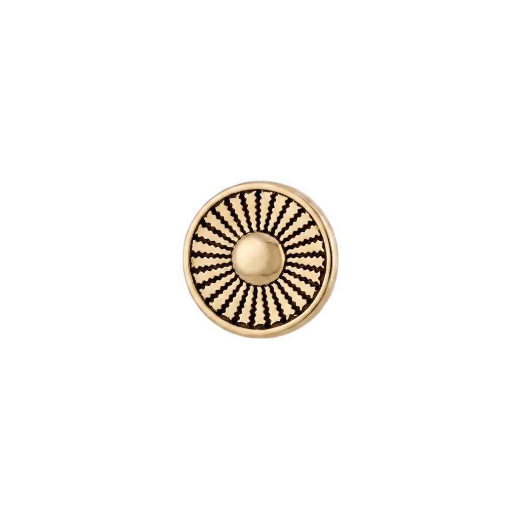 Plasma - 14K Gold Antiqued Threadless/Threaded End - piercing - zone.com