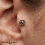 Plasma - 14K Gold Antiqued Threadless/Threaded End - piercing - zone.com