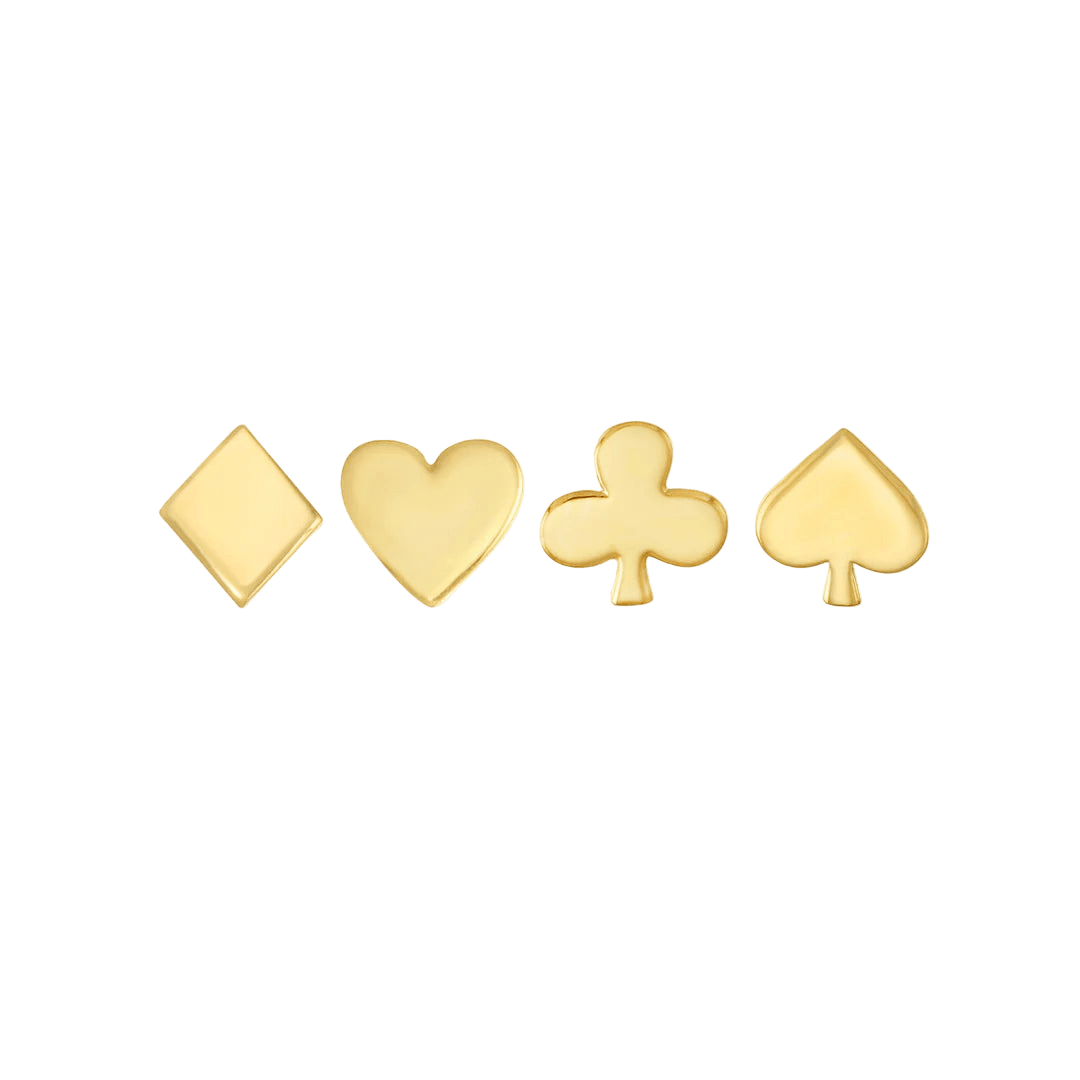 Playing Cards – 14K Gold Threadless End - piercing - zone.com
