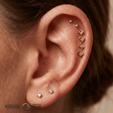 Playing Cards with Gems – 14K Gold Threadless/Threaded End - piercing - zone.com
