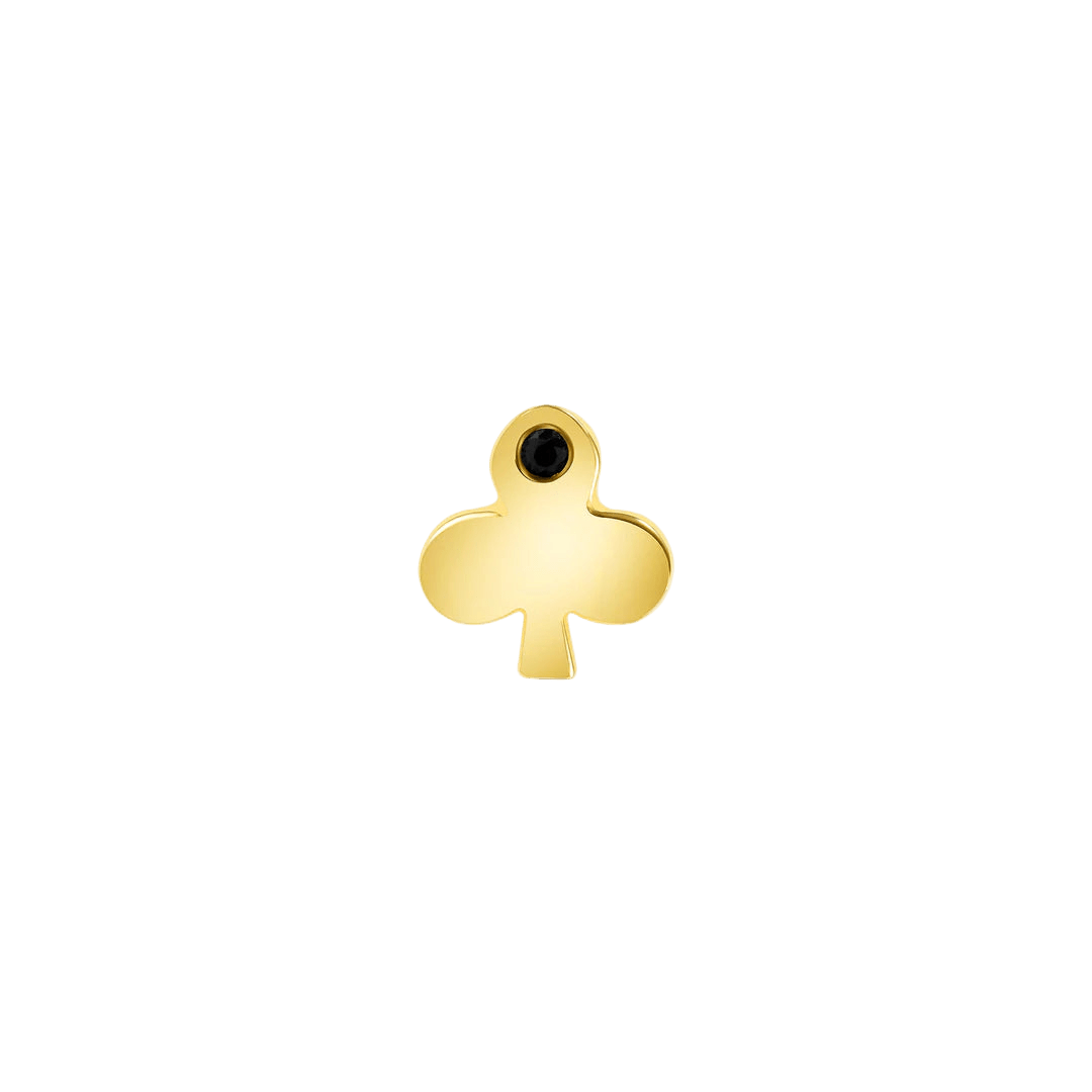 Playing Cards with Gems – 14K/18K Gold Threadless End - piercing - zone.com