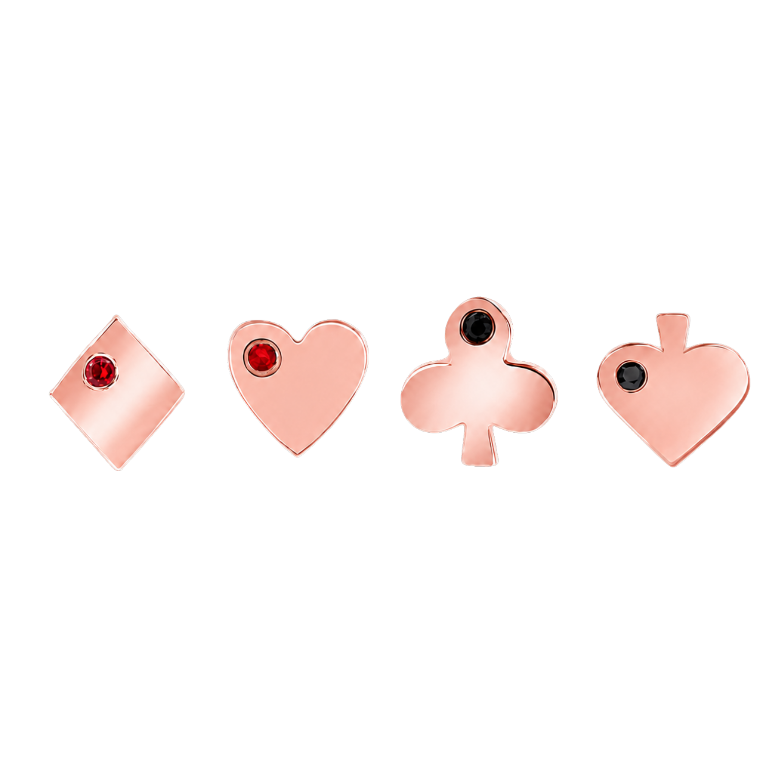 Playing Cards with Gems – 14K Gold Threadless/Threaded End