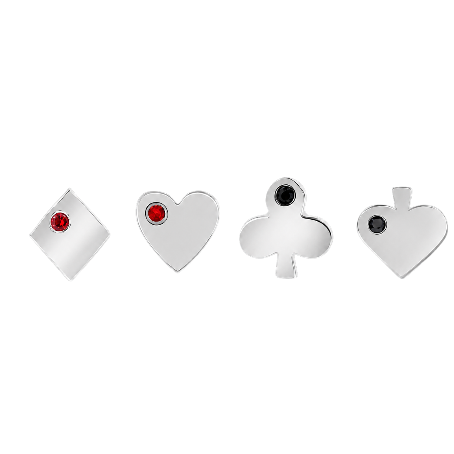 Playing Cards with Gems – 14K Gold Threadless/Threaded End