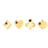Playing Cards with Gems – 14K Gold Threadless/Threaded End