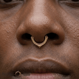 Plume Continuous Ring - 14K Gold Seamless Ring - piercing - zone.com