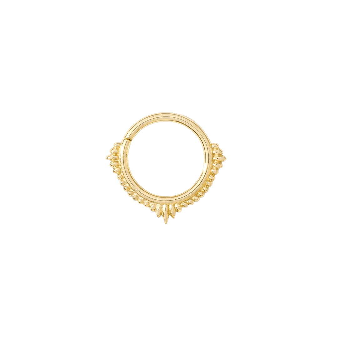 Plume Continuous Ring - 14K Gold Seamless Ring - piercing - zone.com