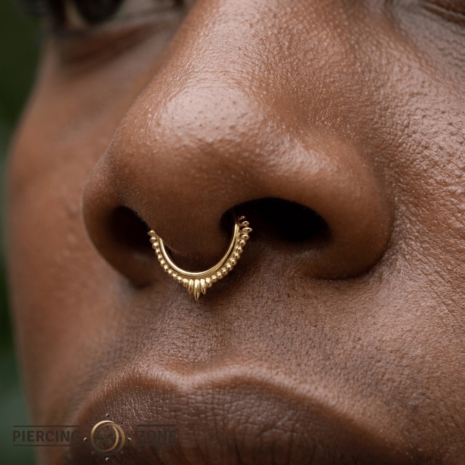Plume Continuous Ring - 14K Gold Seamless Ring - piercing - zone.com