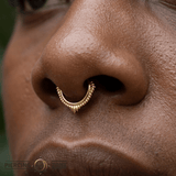 Plume Continuous Ring - 14K Gold Seamless Ring - piercing - zone.com