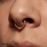 Plume Continuous Ring - 14K Gold Seamless Ring - piercing - zone.com