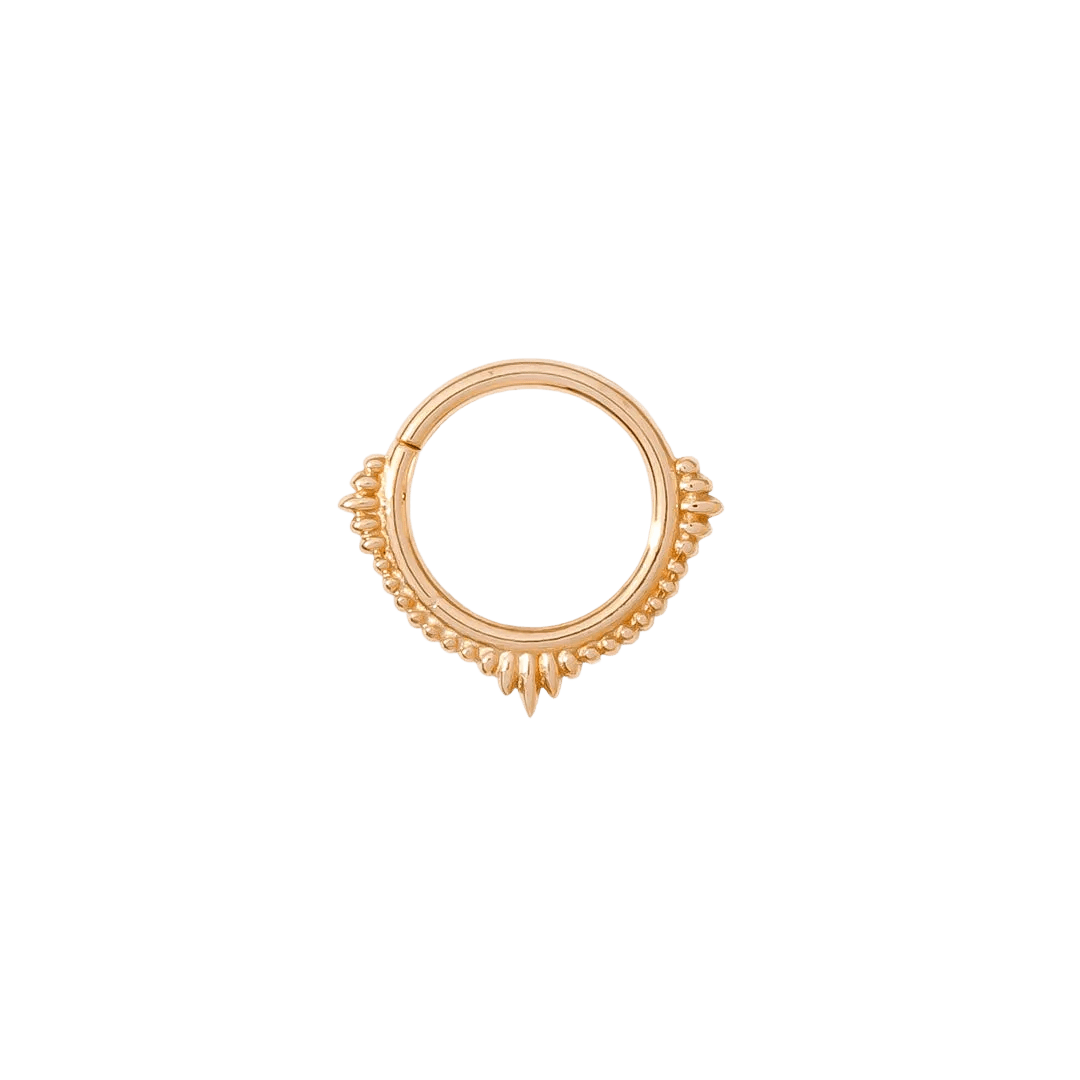 Plume Continuous Ring - 14K Gold Seamless Ring - piercing - zone.com