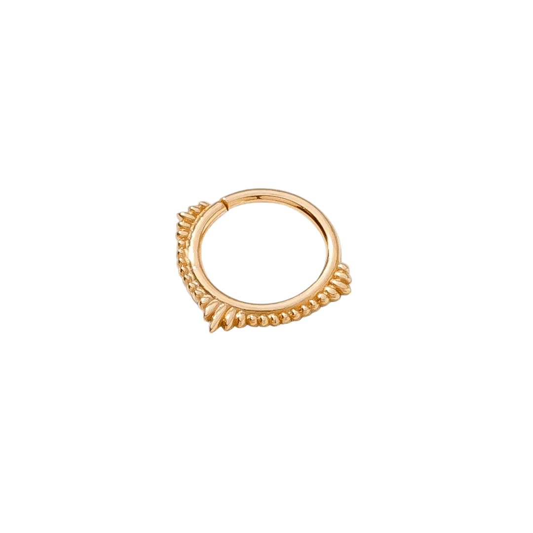 Plume Continuous Ring - 14K Gold Seamless Ring - piercing - zone.com