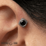 Plume Pin - 14K Gold Gem Threadless End - piercing - zone.com