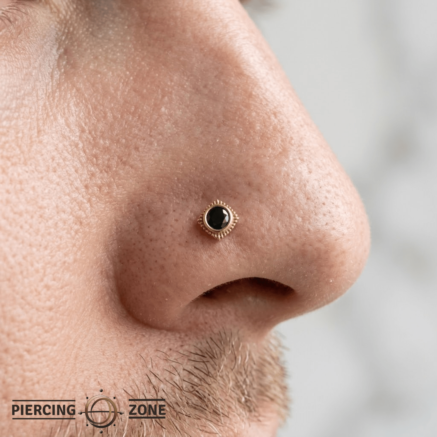 Plume Pin - 14K Gold Gem Threadless End - piercing - zone.com