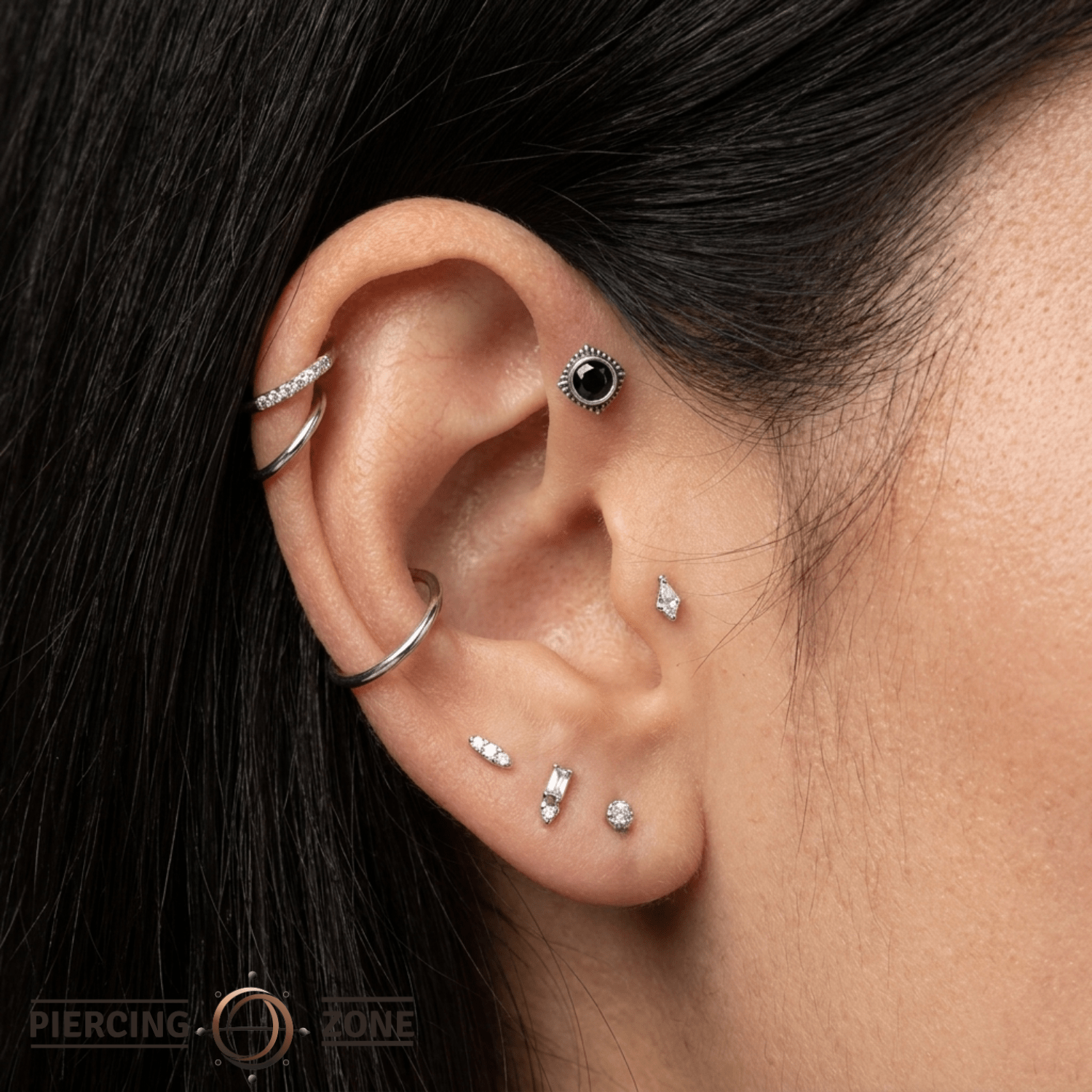 Plume Pin - 14K Gold Gem Threadless End - piercing - zone.com