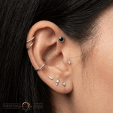 Plume Pin - 14K Gold Gem Threadless End - piercing - zone.com
