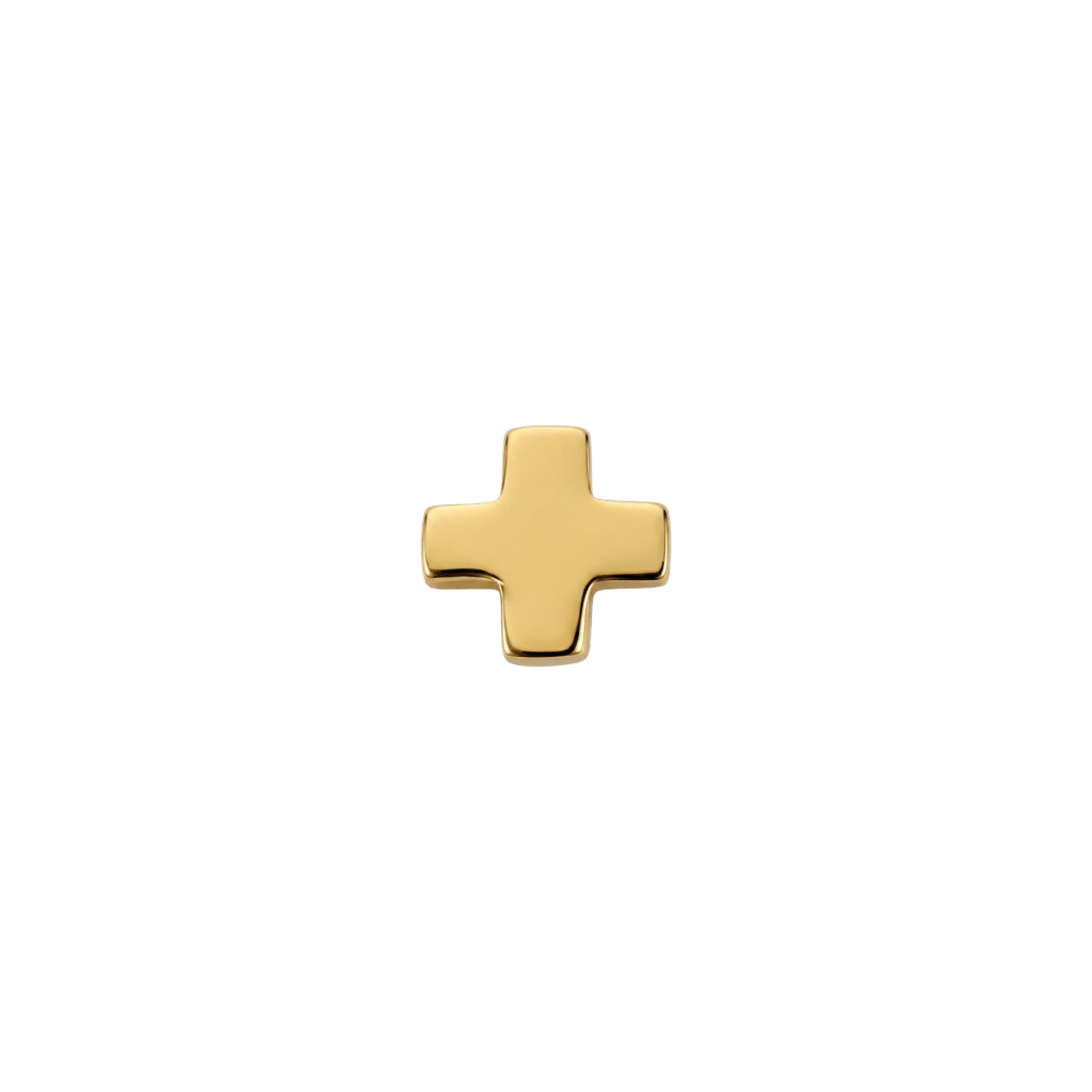 Plus Sign - 18K Gold Threadless/Threaded End - piercing-zone.com