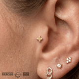 Plus Sign - 18K Gold Threadless/Threaded End - piercing-zone.com