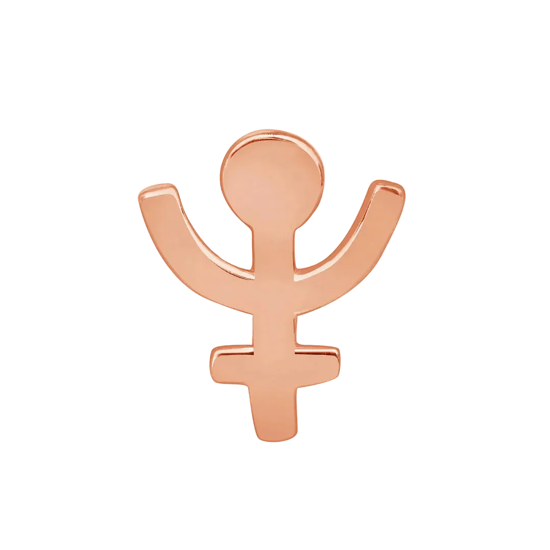 Pluto Symbol – 14K/18K Gold Flat Threadless End - piercing - zone.com