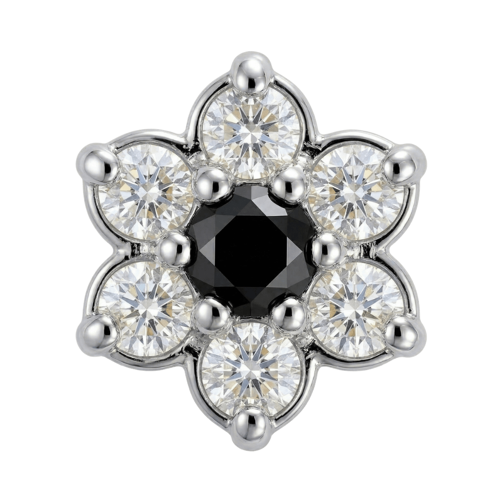 Pointy Flower - 14K Gold Threadless/Threaded - piercing - zone.com