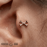 Poison – 14K Gold Skull & Crossbones Threadless End - piercing - zone.com
