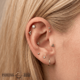 Poker Chip – 14K Gold Textured Disc Threadless End - piercing - zone.com