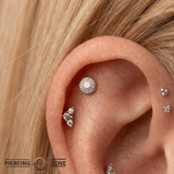 Poker Chip – 14K Gold Textured Disc Threadless End - piercing - zone.com