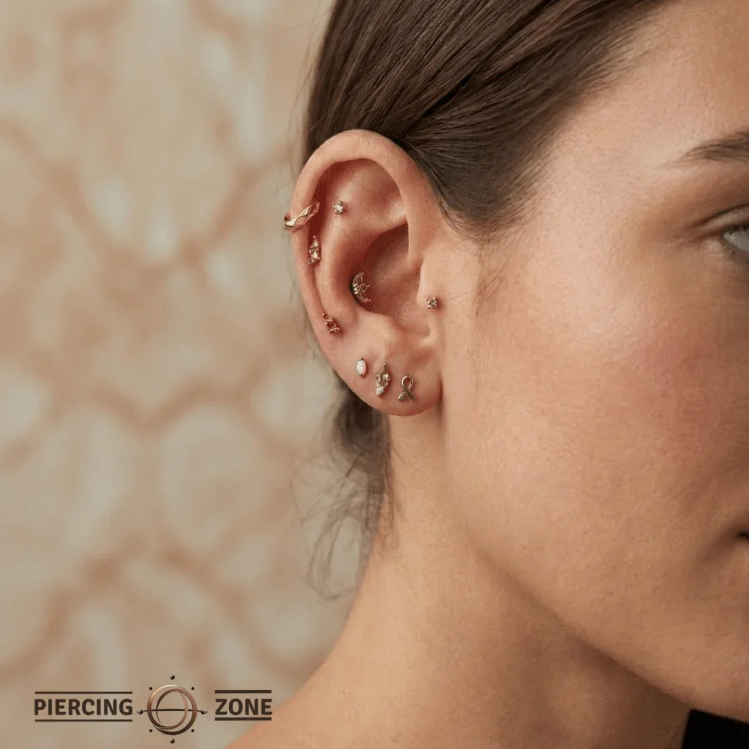 Poly Clicker with Angular Design – 14K & 18K Gold - piercing - zone.com