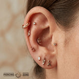 Poly Clicker with Angular Design – 14K & 18K Gold - piercing - zone.com