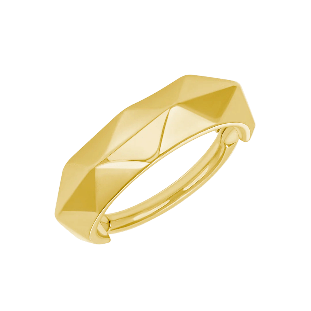 Poly Clicker with Angular Design – 14K & 18K Gold - piercing - zone.com